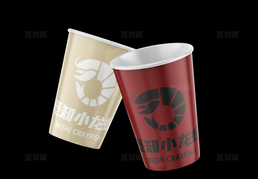 黑色大气觅知小龙虾高端品牌VI样机