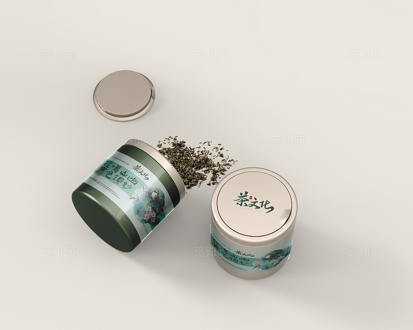 灰色大气茶文化高端品牌vi样机