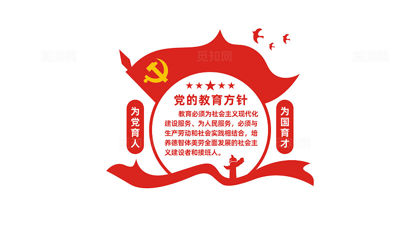 党的教育方针校园党建文化墙设计