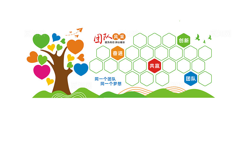 企业公司团队员工风采墙照片墙设计