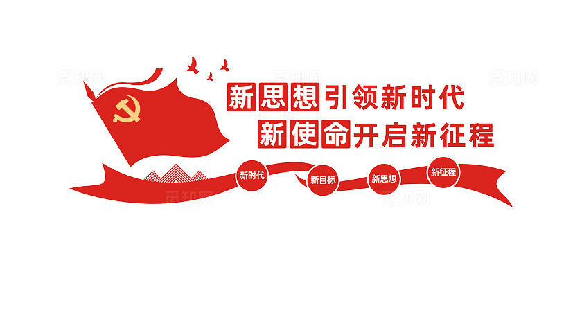 新思想引领新时代党建标语文化墙
