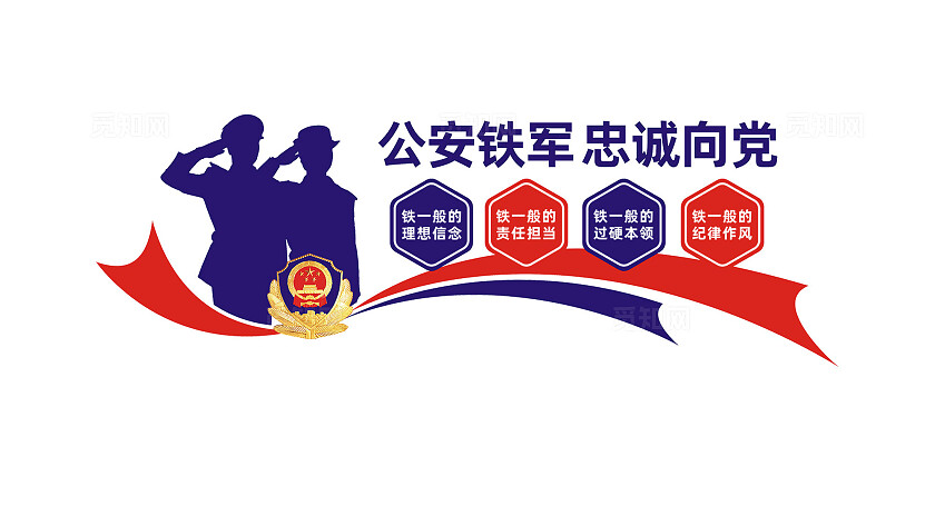 公安铁军忠诚向党警营文化墙标语