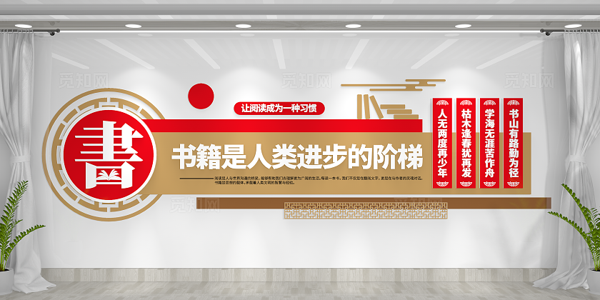 让阅读成为一种习惯校园读书文化阅读文化图书馆文化墙