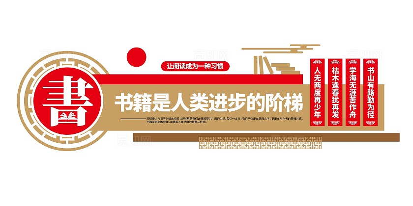 让阅读成为一种习惯校园读书文化阅读文化图书馆文化墙