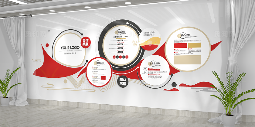 创意商务企业形象简介企业理念企业文化墙