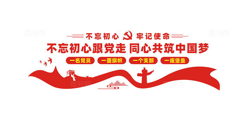党员活动室永远跟党走党建标语文化墙