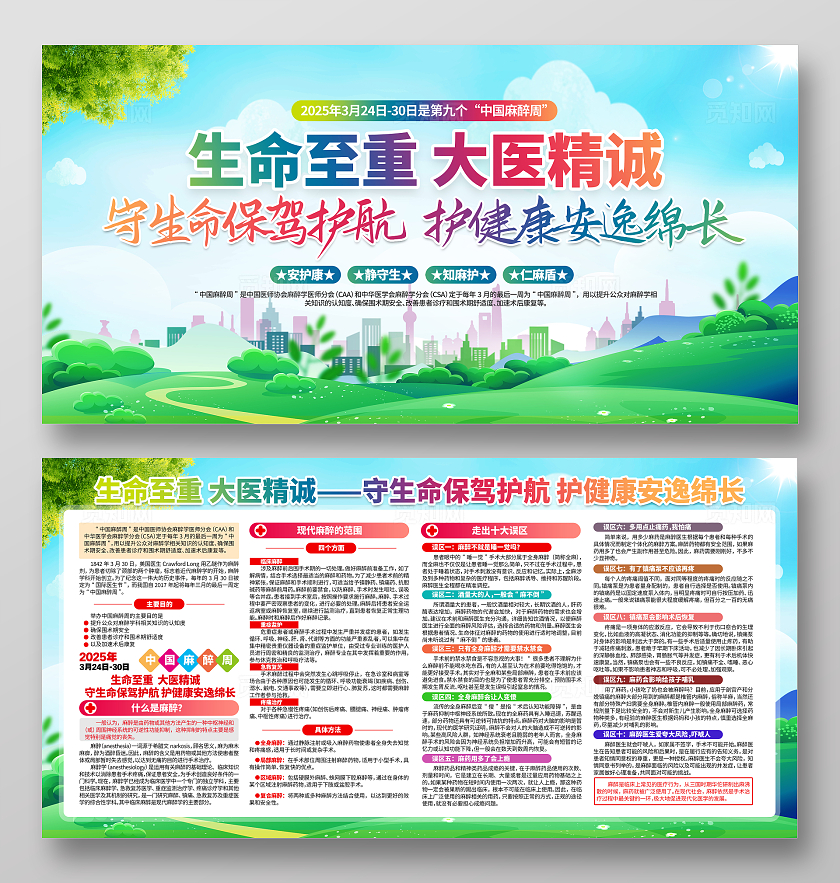 2025年中国麻醉周活动主题宣传展板