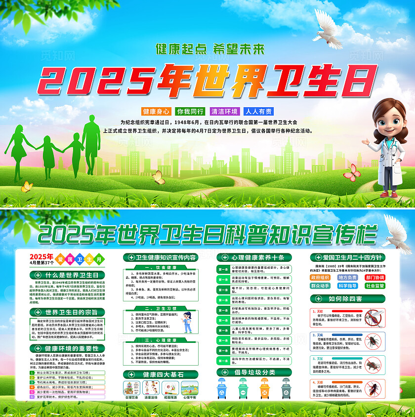 2025年世界卫生日科普知识宣传栏