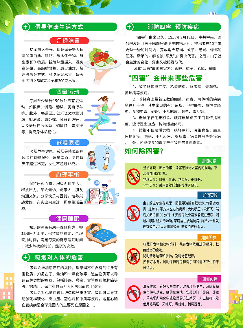 2025年爱国卫生月爱卫新篇章 健康“心”生活宣传单全国爱国卫生月