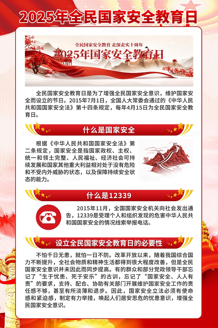 2025年国家安全教育日海报