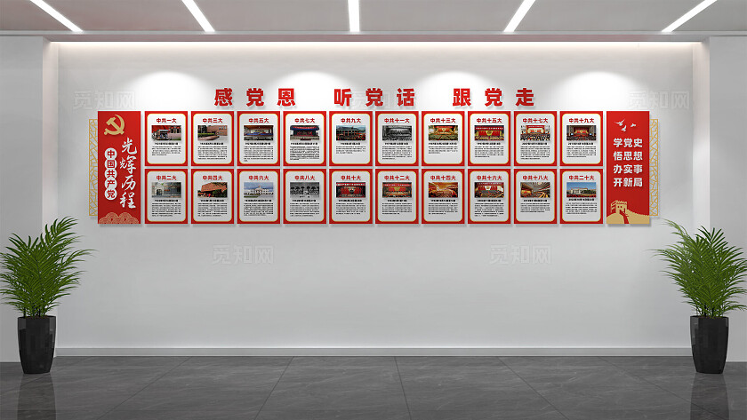 党的光辉历程党代表大会文化墙展板