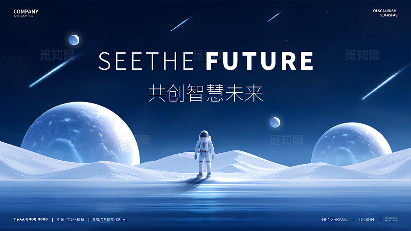 蓝色科技KV展板