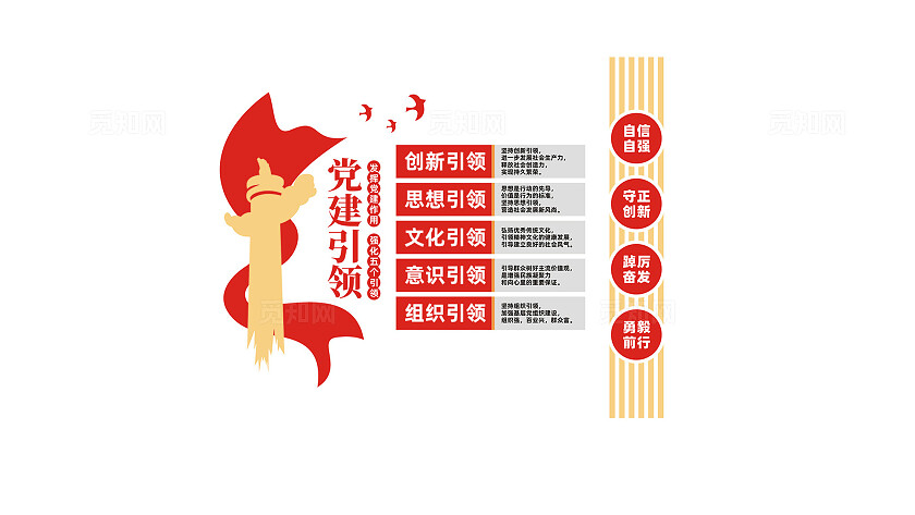 五个引领党建引领党建文化墙形象墙