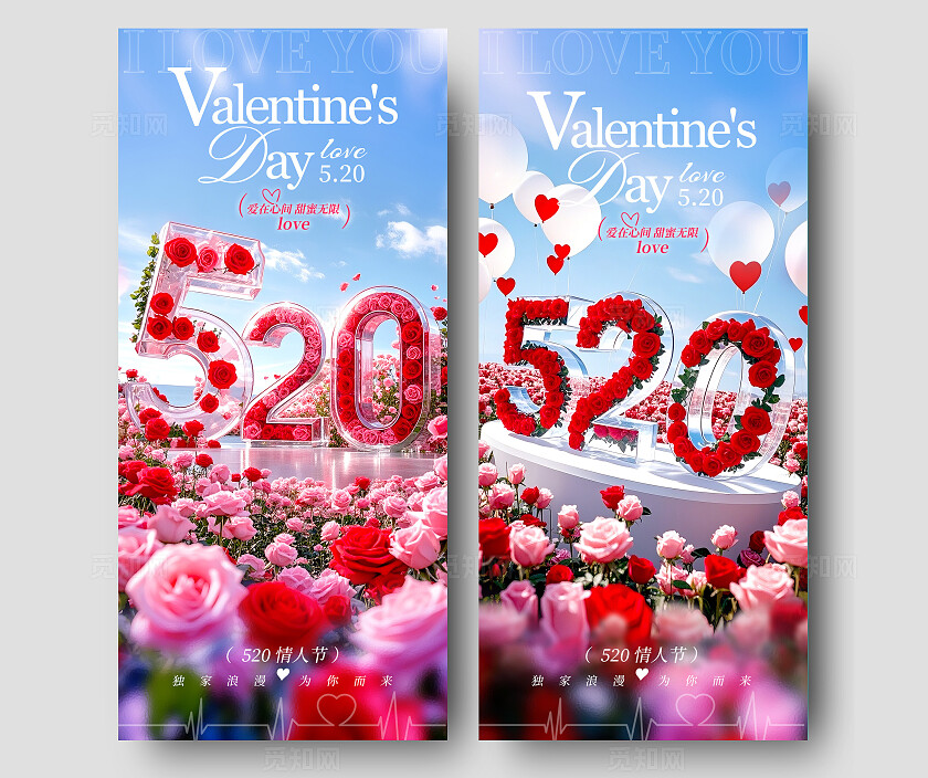 渐变色数字创意风格520520手机宣传海报520宣传海报520海报