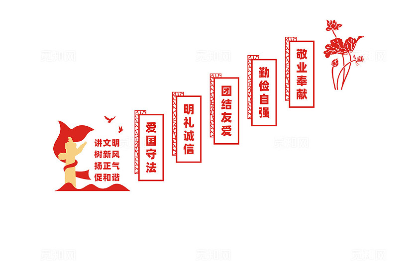 精神文明建设楼梯文化墙