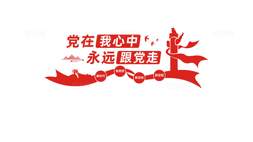 党在我心中永远跟党走党建标语文化墙