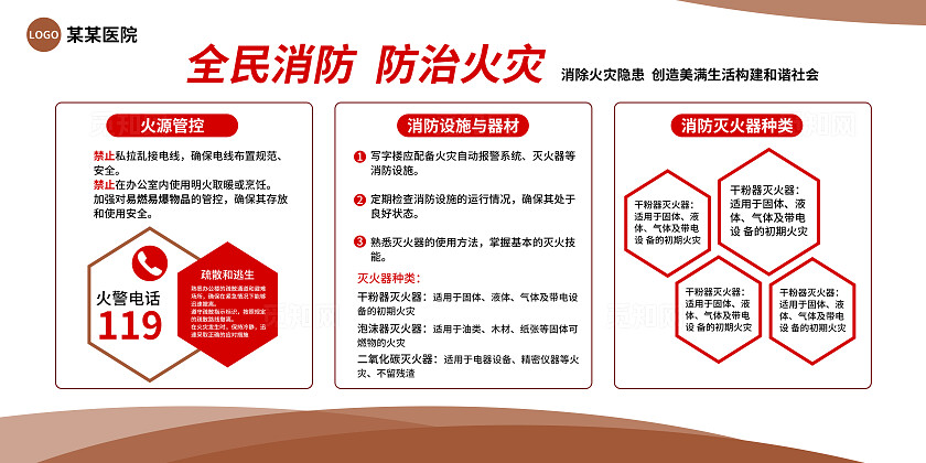 医院户外宣传海报社区宣传展板大厅科室介绍棕色廉政文化