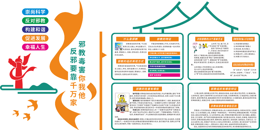 简洁大气筑牢反邪防线文化墙设计