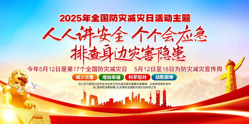 2025年全国防灾减灾日宣传栏防灾减灾知识宣传展板