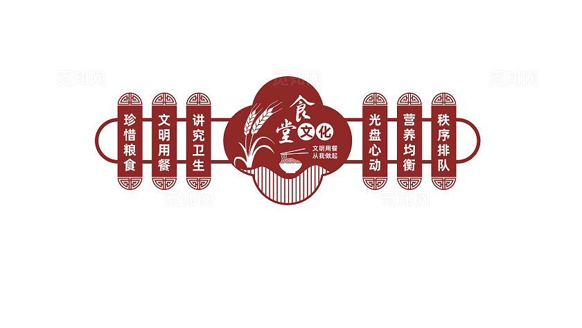 校园食堂餐厅文化墙形象墙设计