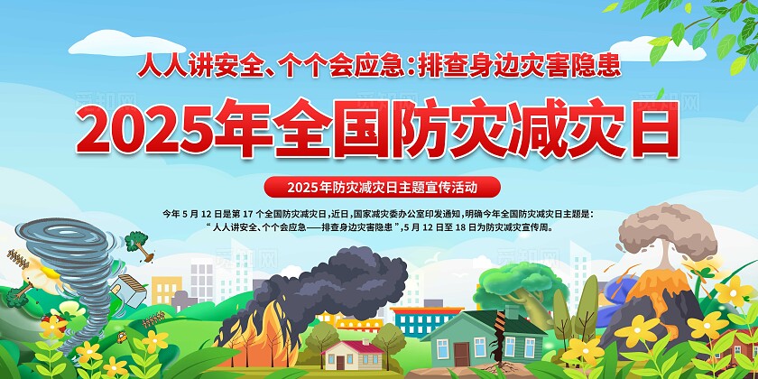 2025年全国防灾减灾日展板