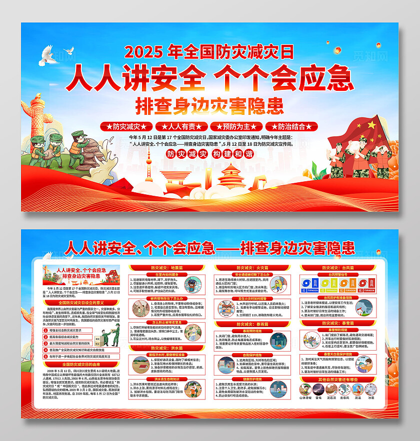 2025年全国防灾减灾日展板