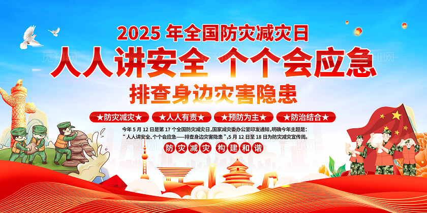 2025年全国防灾减灾日展板
