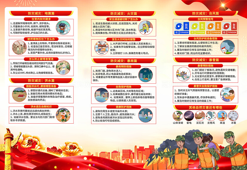 2025年全国防灾减灾日三折页