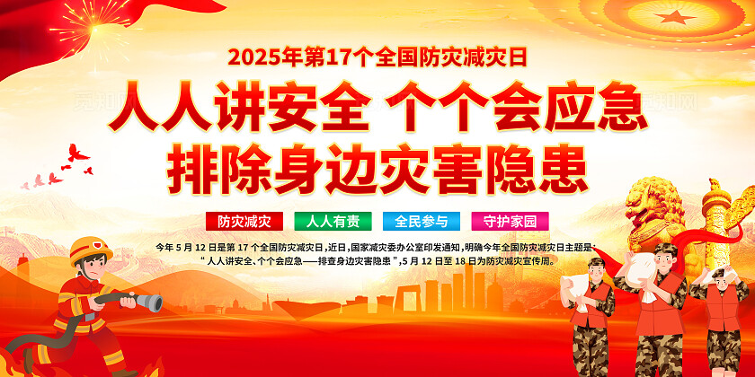 2025年全国防灾减灾日展板