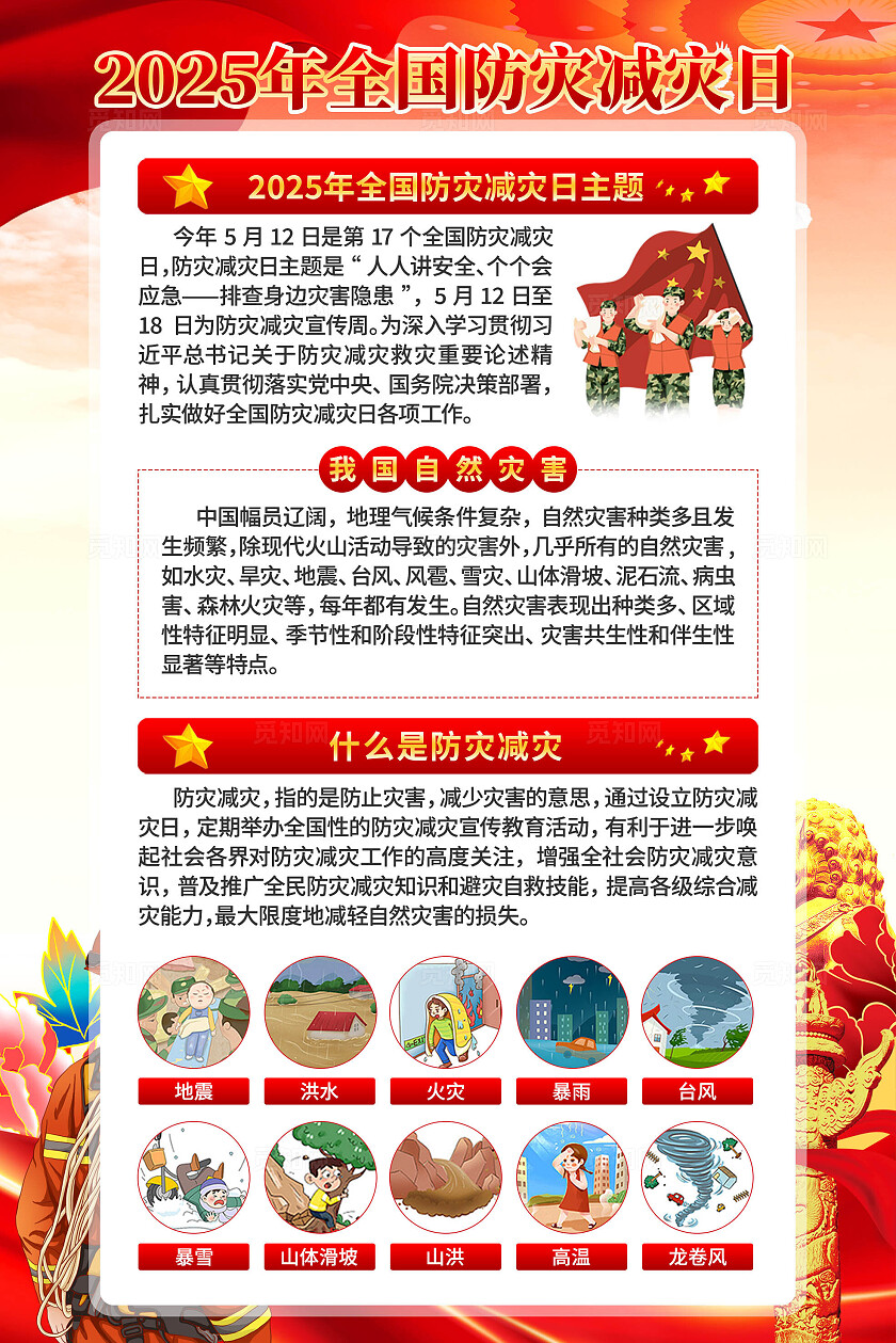 2025年全国防灾减灾日海报