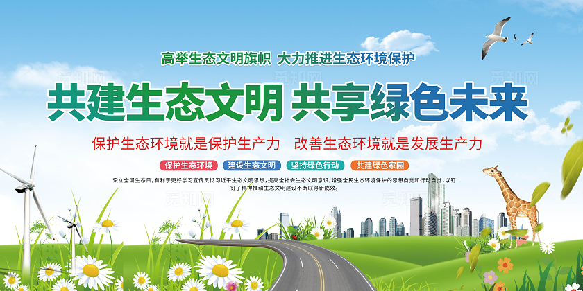 蓝色简约文明城市展板