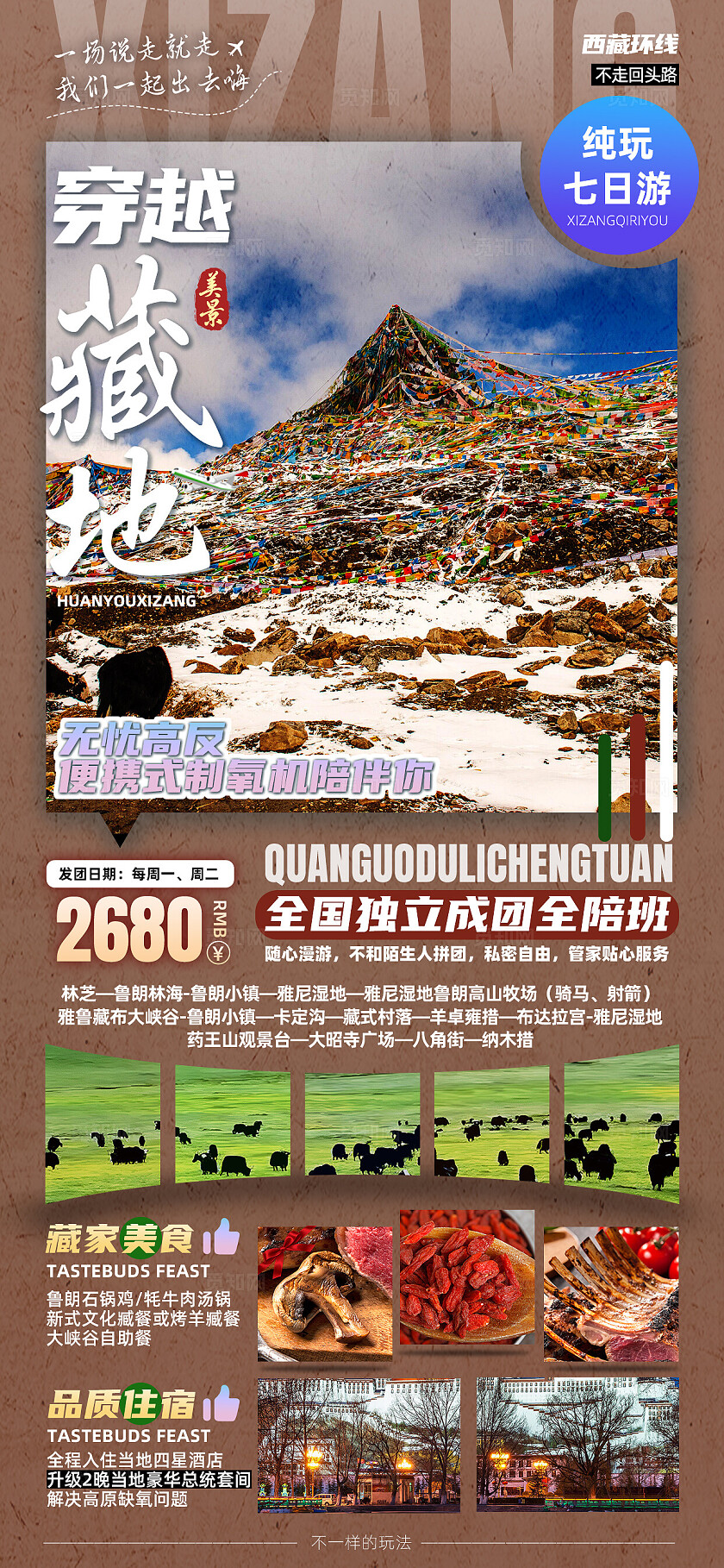 西藏青藏川藏拉萨珠峰布达拉宫旅行宣传旅游目的地旅游海报