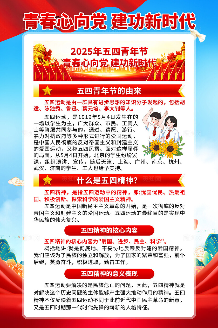 五四青年节海报