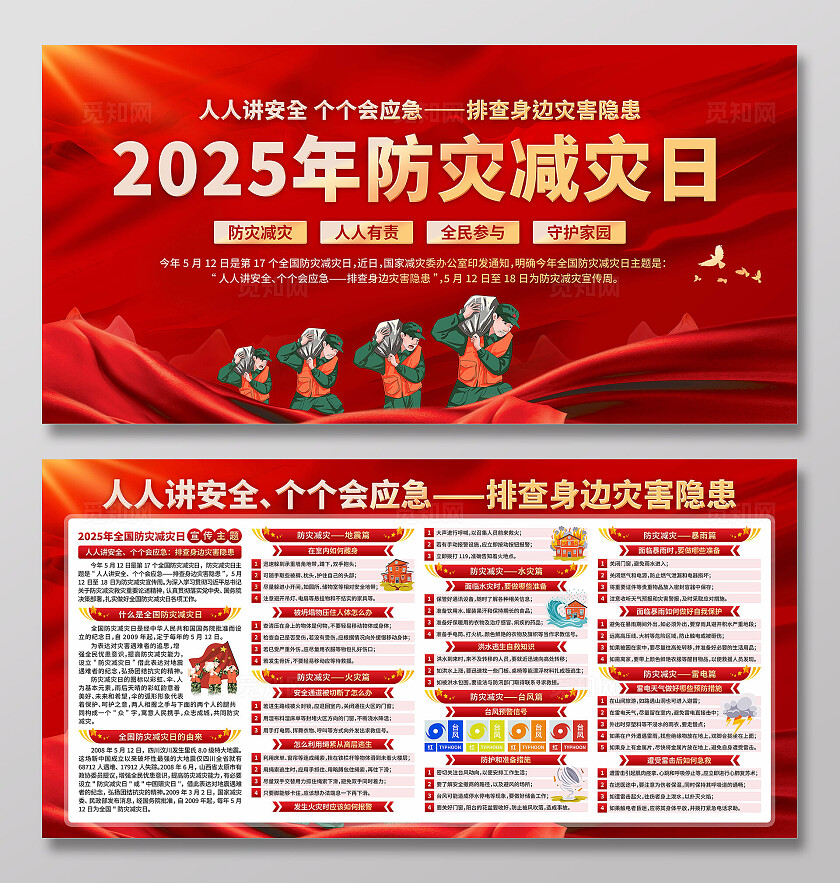 全国防灾减灾日展板