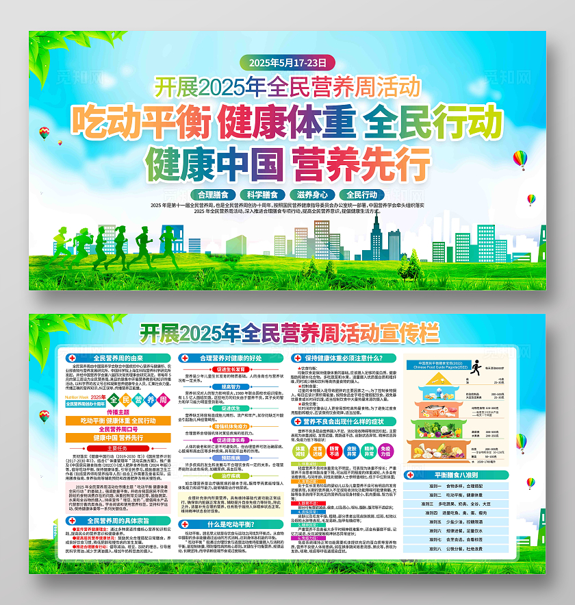 开展2025年全民营养周活动主题全民营养周宣传展板