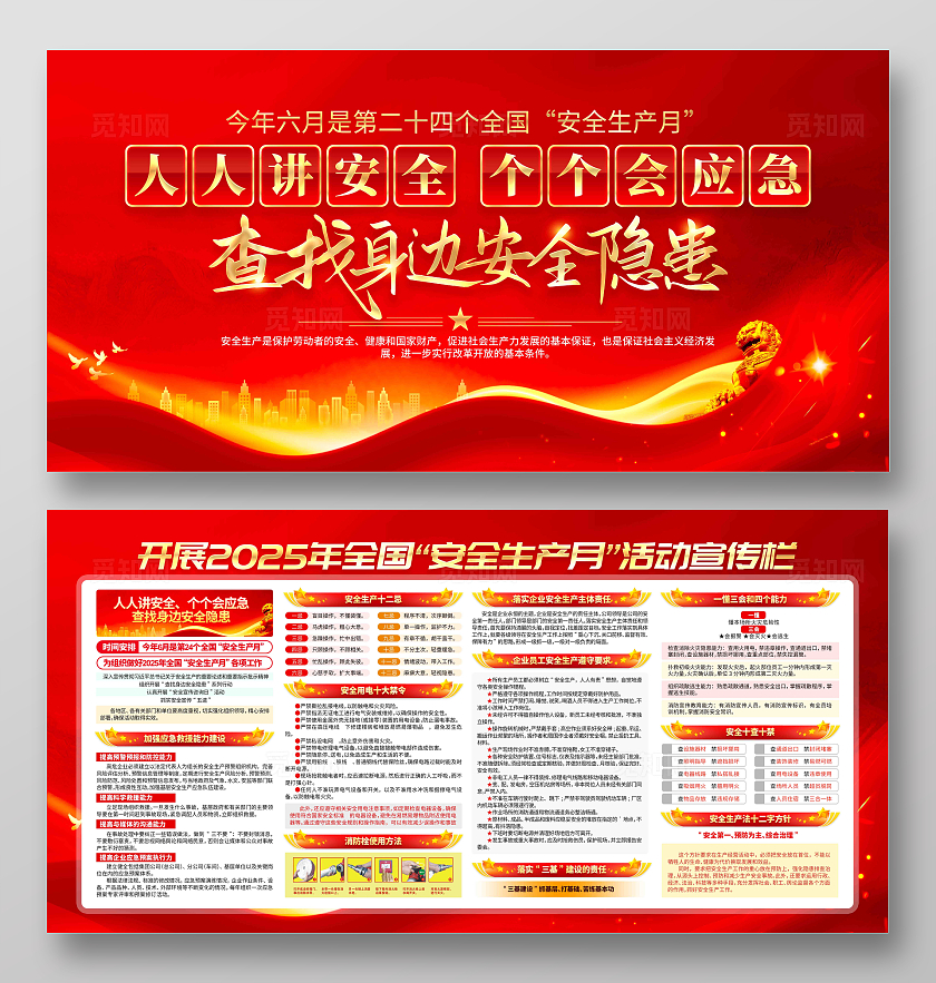 开展2025年第24个全国安全生产月活动展板