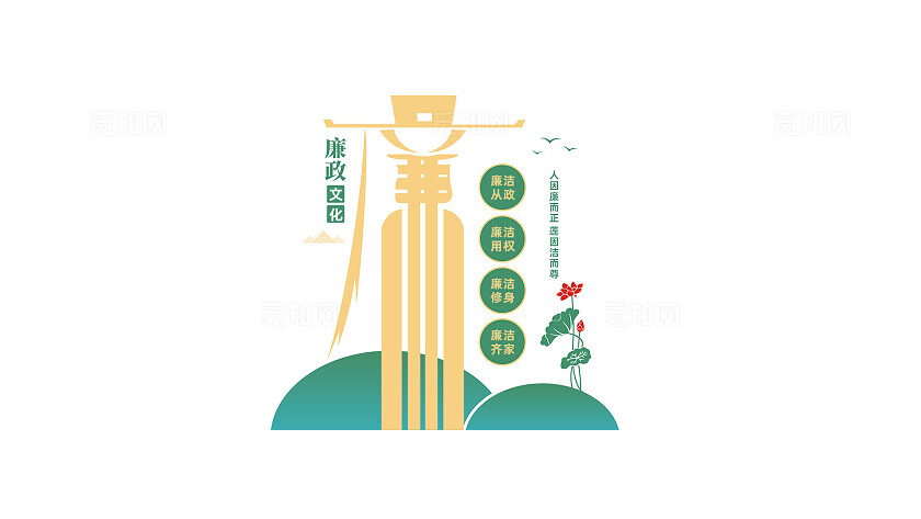 竖版党风廉政文化墙形象墙设计