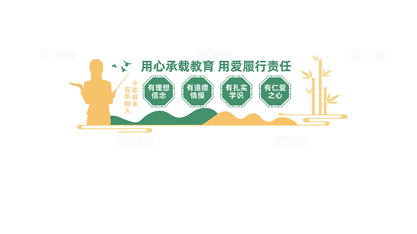 四有好老师校园学校文化墙