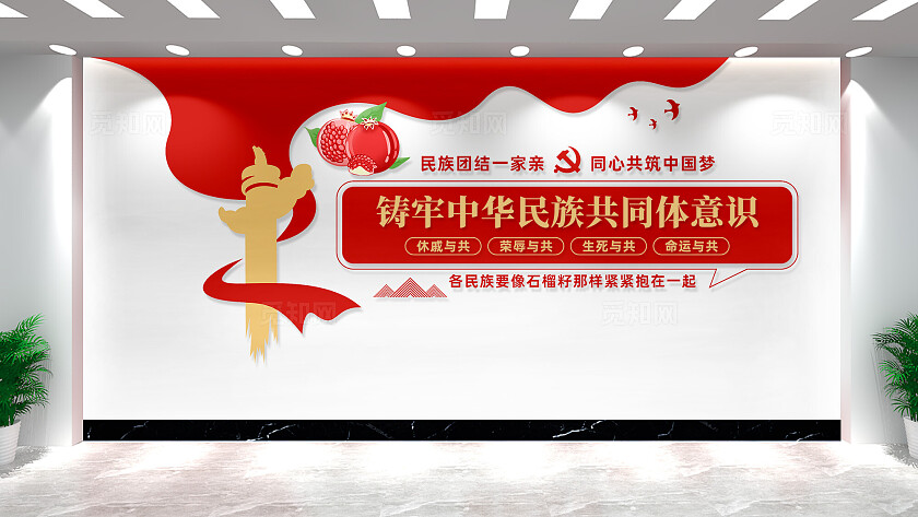 铸牢中华民族共同体意识民族团结文化墙