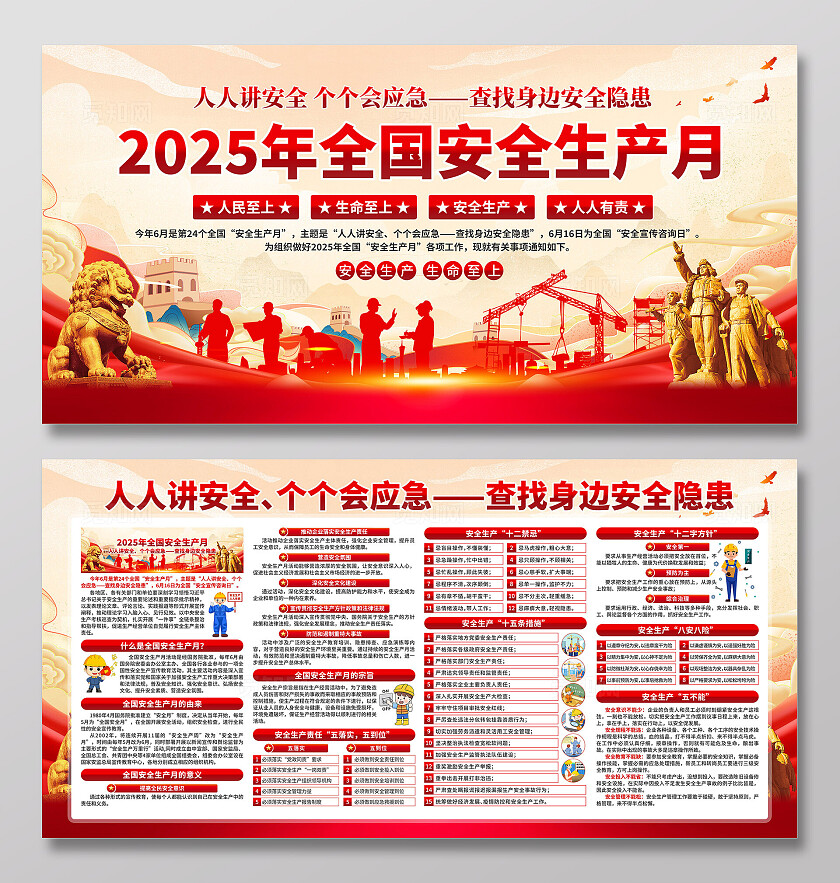 2025安全生产月宣传栏展板2025年安全生产月展板