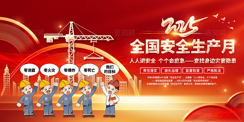 2025年安全生产月宣传栏展板