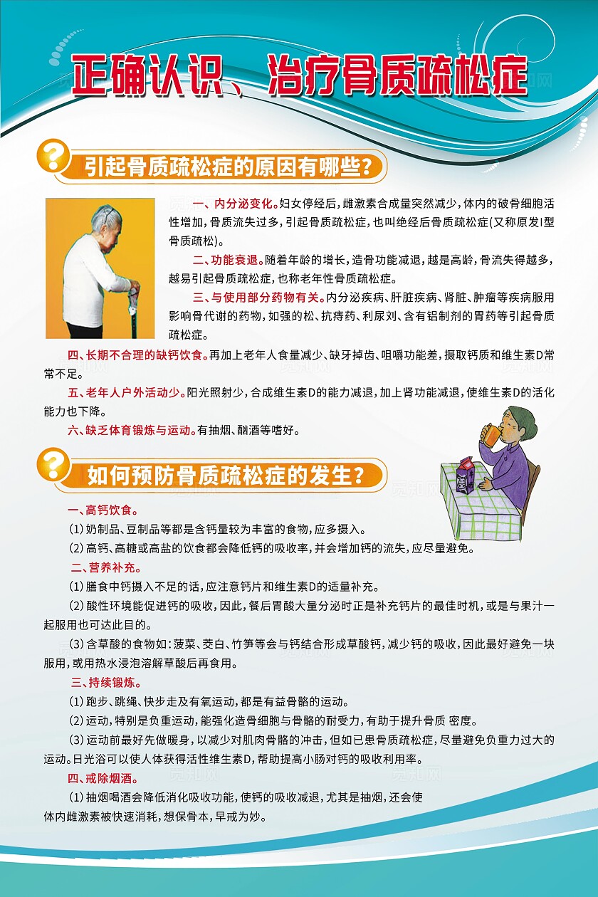 简单大气绿色医疗疾病高血脂骨质疏松疾病宣传海报