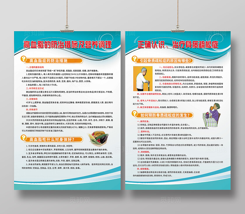 简单大气绿色医疗疾病高血脂骨质疏松疾病宣传海报