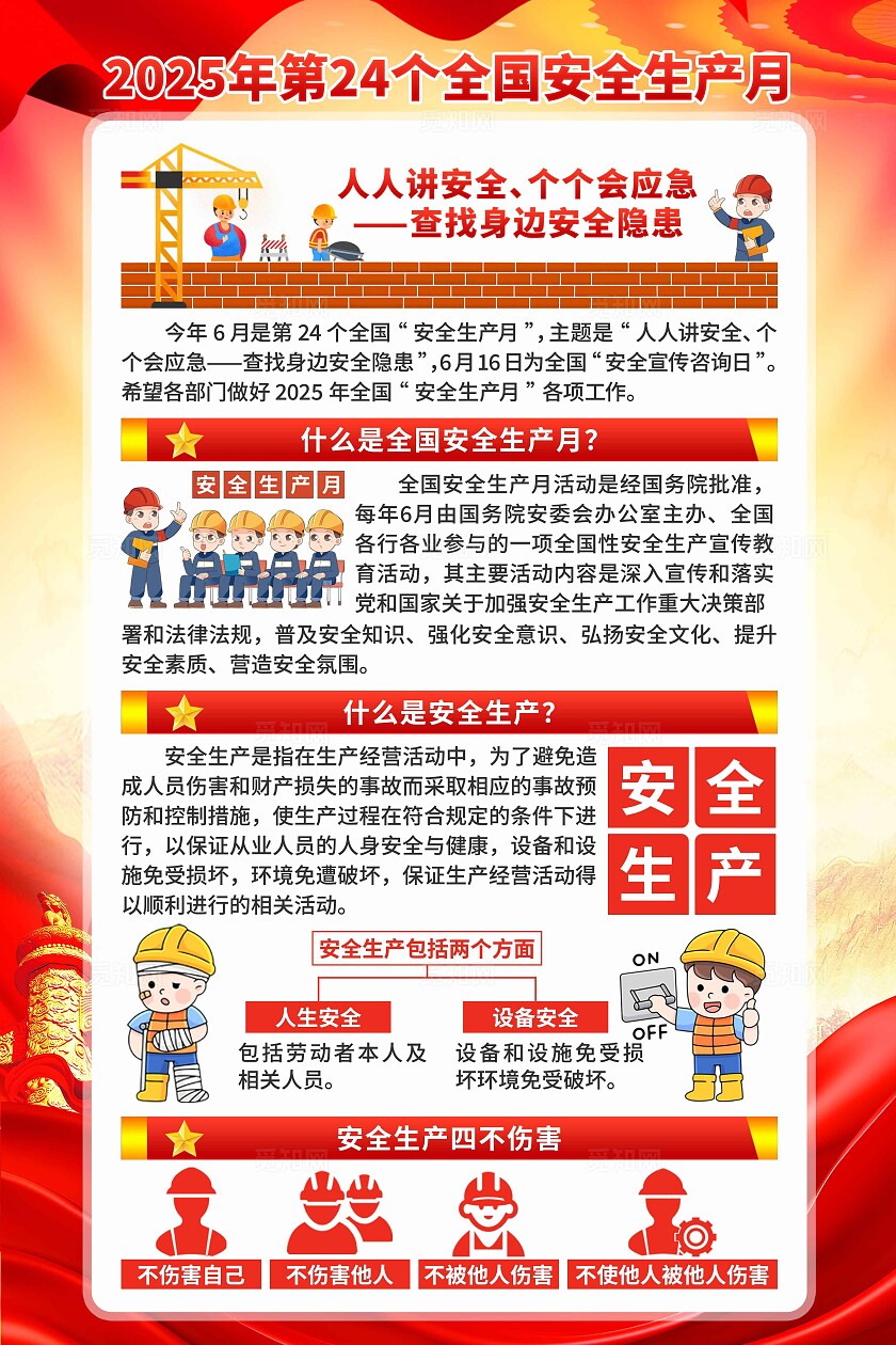 2025年全国安全生产月安全生产月海报