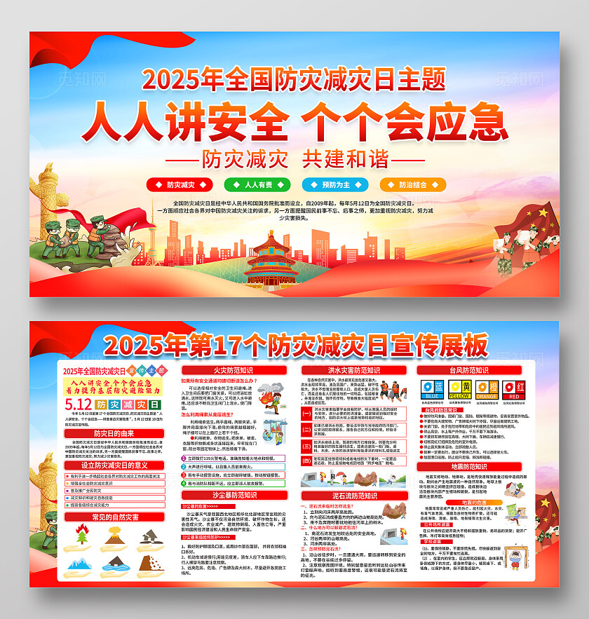 2025年全国防灾减灾日展板