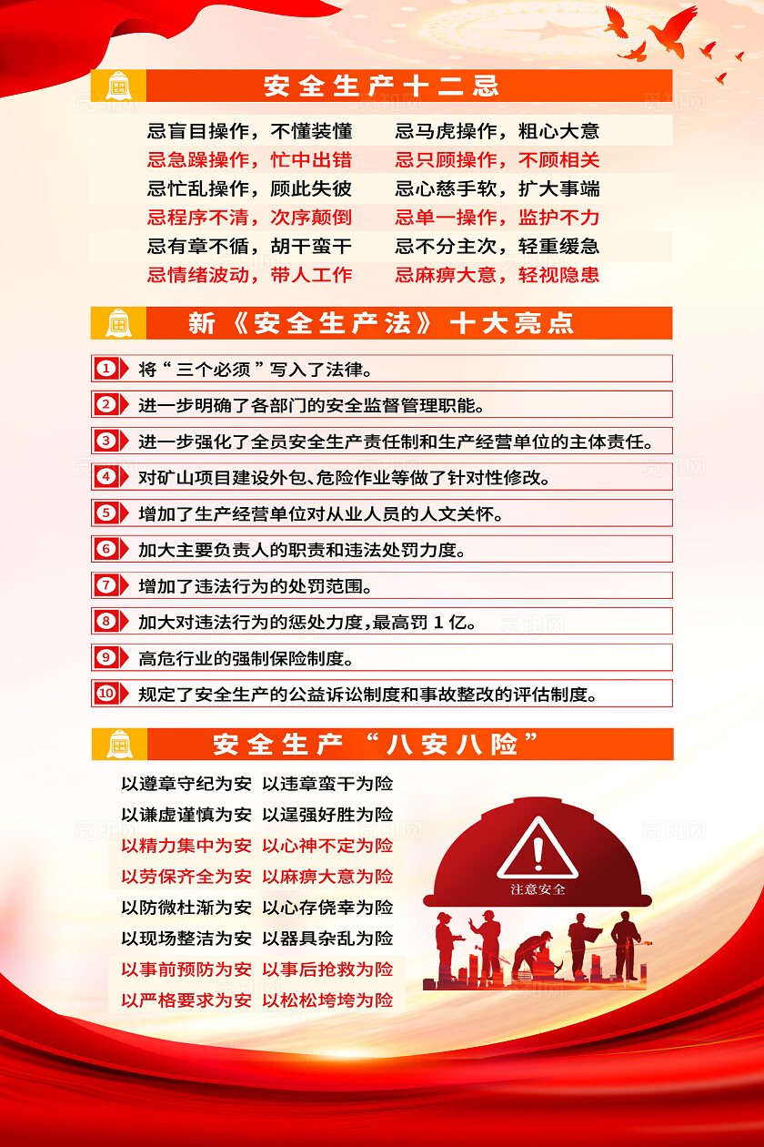 简单大气党建红色安全生产月宣传海报