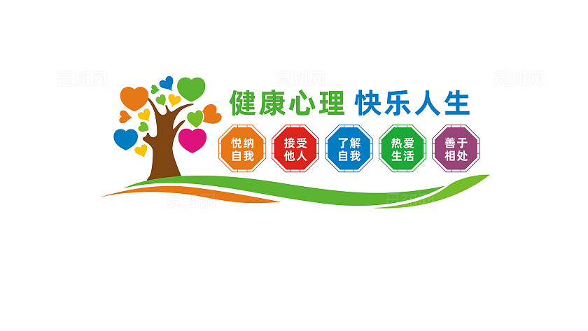 关注青少年心理健康校园文化墙