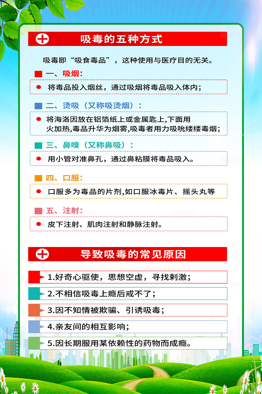 简单大气绿色2025年国际禁毒日宣传海报