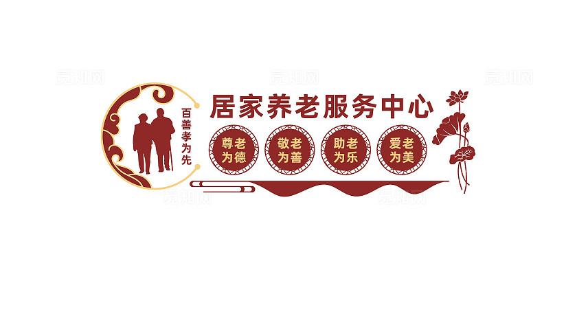 居家养老服务中心文化墙形象墙设计