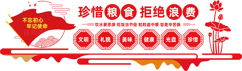 珍惜粮食拒绝浪费粮食文化墙